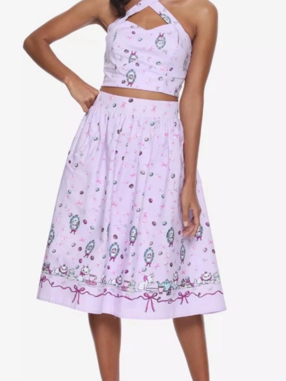 DISNEY Aristocats Lavender Printed Midi Skirt - Women's top set